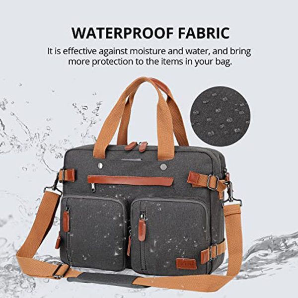 Multi Function Canvas Backpack Fit 17 in Laptop - Image 5