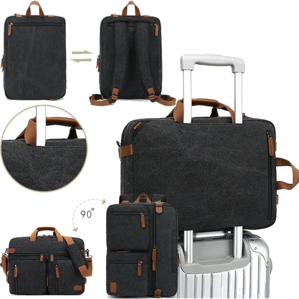 Multi Function Canvas Backpack Fit 17 in Laptop - Image 6