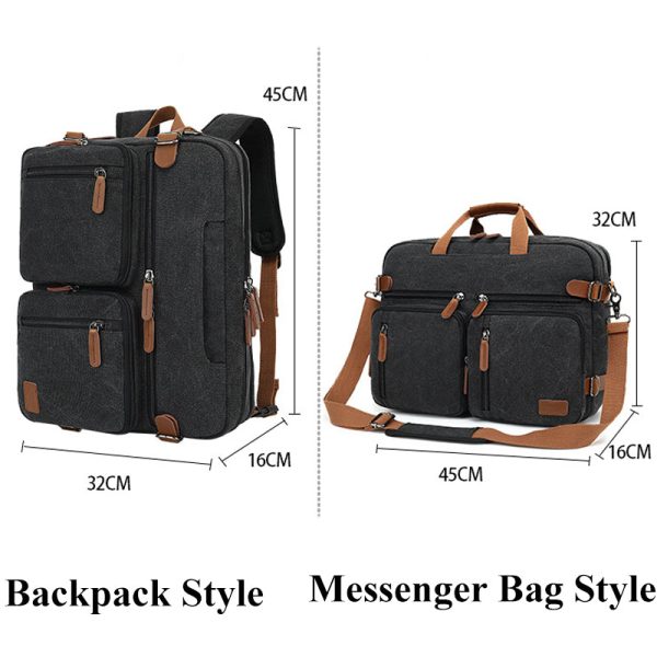 Multi Function Canvas Backpack Fit 17 in Laptop - Image 7