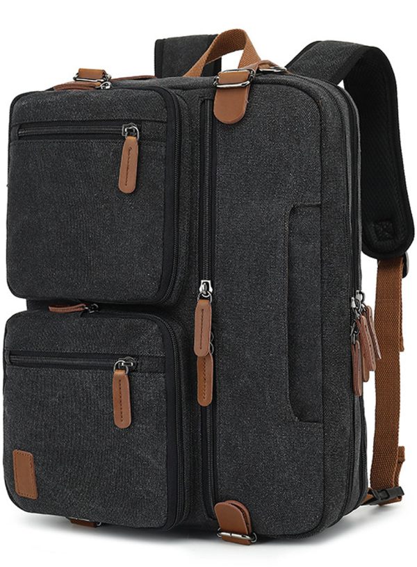Multi Function Canvas Backpack Fit 17 in Laptop