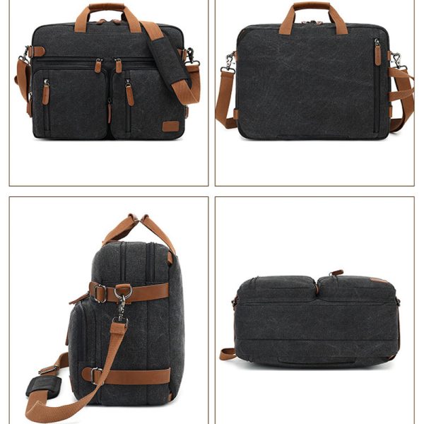 Multi Function Canvas Backpack Fit 17 in Laptop - Image 9