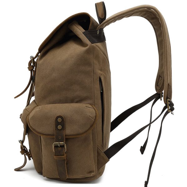 Canvas Backpack Drawstring Bookbag Fit 15.6in Laptop - Image 5