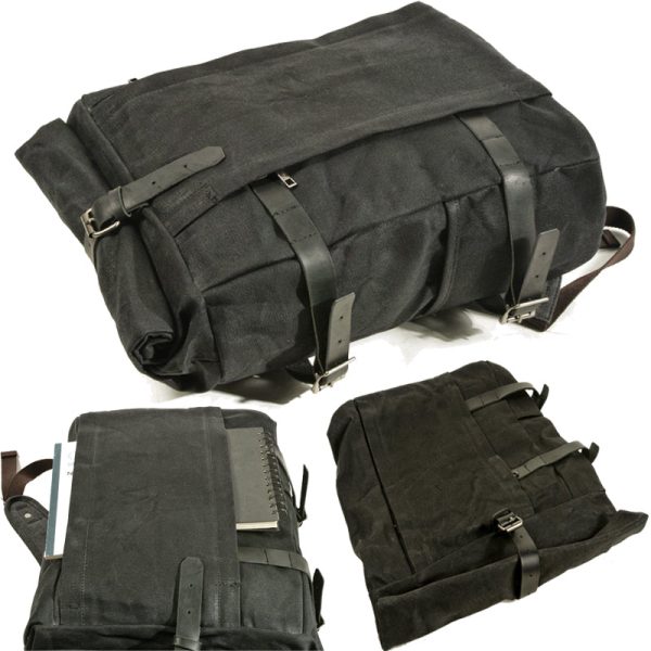 Anti-theft Canvas Laptop Backpack Roll Top - Image 3