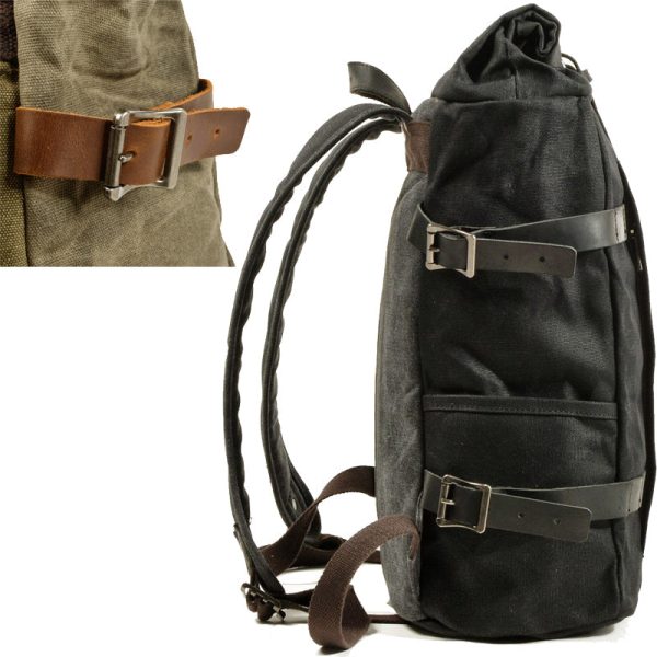 Anti-theft Canvas Laptop Backpack Roll Top - Image 4