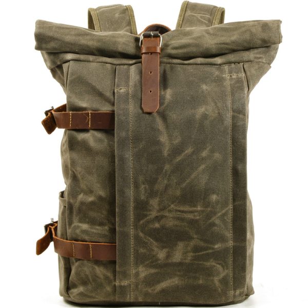 Anti-theft Canvas Laptop Backpack Roll Top - Image 8