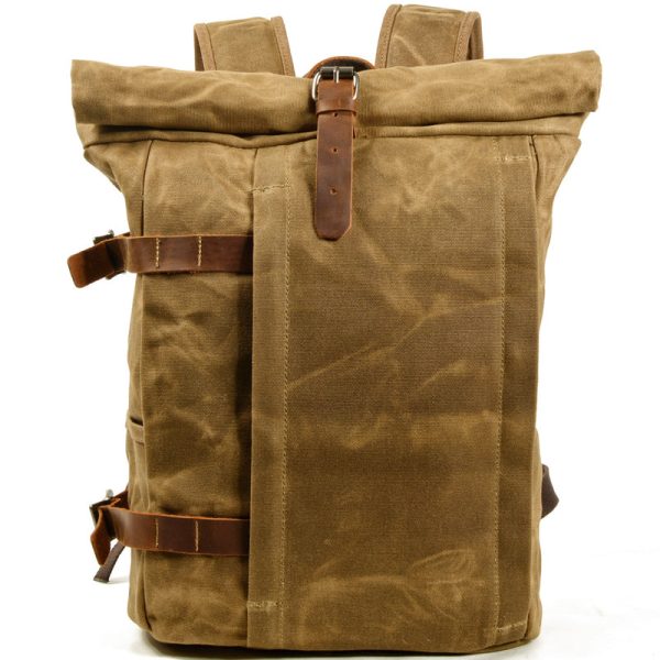 Anti-theft Canvas Laptop Backpack Roll Top - Image 7