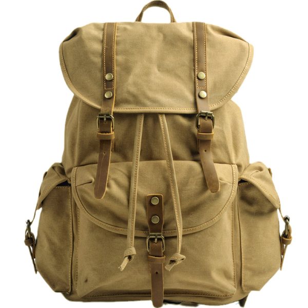 Military Canvas Backpack Students Drawstring Bookbag - Image 10