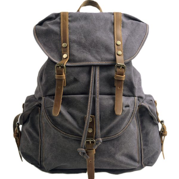 Military Canvas Backpack Students Drawstring Bookbag - Image 7