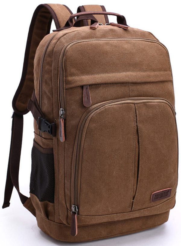 Mens Canvas Backpack Laptop Bookbag