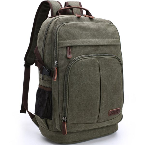Mens Canvas Backpack Laptop Bookbag - Image 5