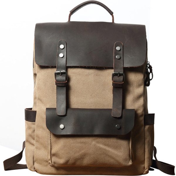 Waterproof Canvas Backpack Men Large Travel Rucksack - Image 11