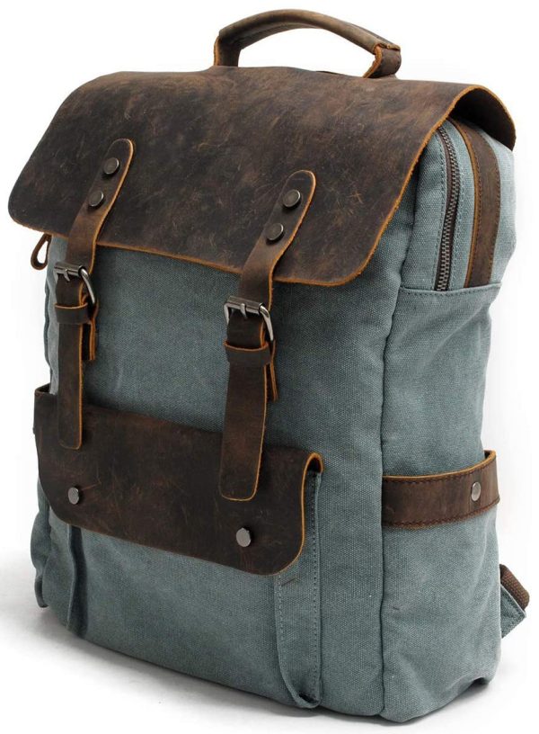 Waterproof Canvas Backpack Men Large Travel Rucksack
