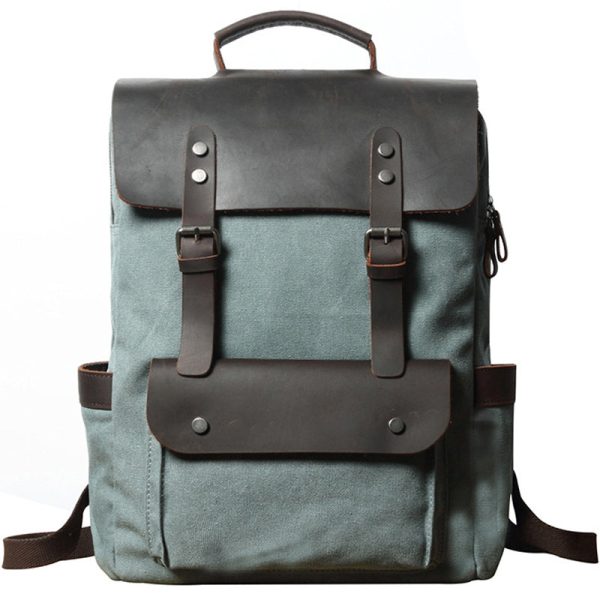 Waterproof Canvas Backpack Men Large Travel Rucksack - Image 8