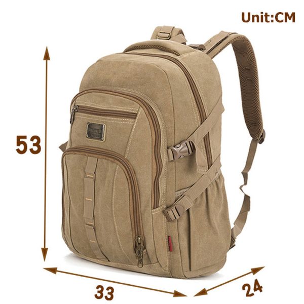 Men Canvas Backpack Large Capacity Ruckpack - Image 4