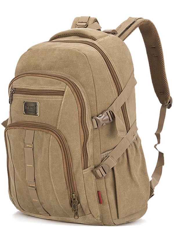 Men Canvas Backpack Large Capacity Ruckpack