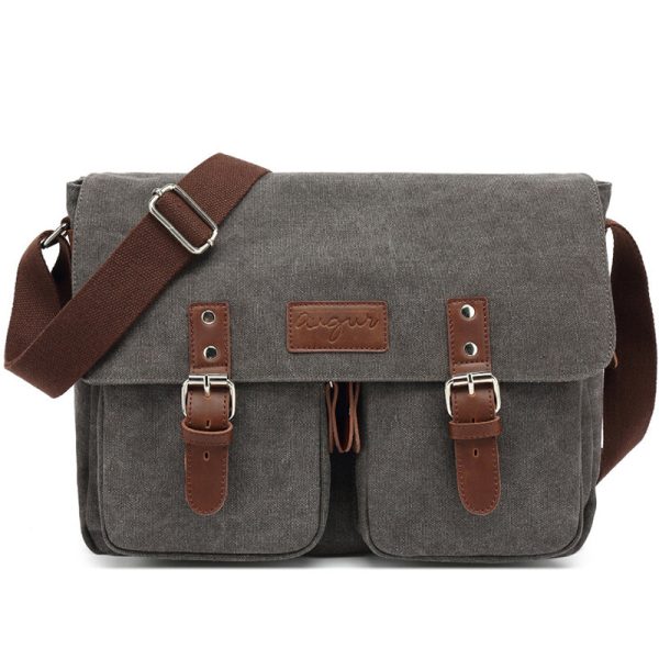 Canvas Messenger Bag Retro Students Book Bag - Image 7