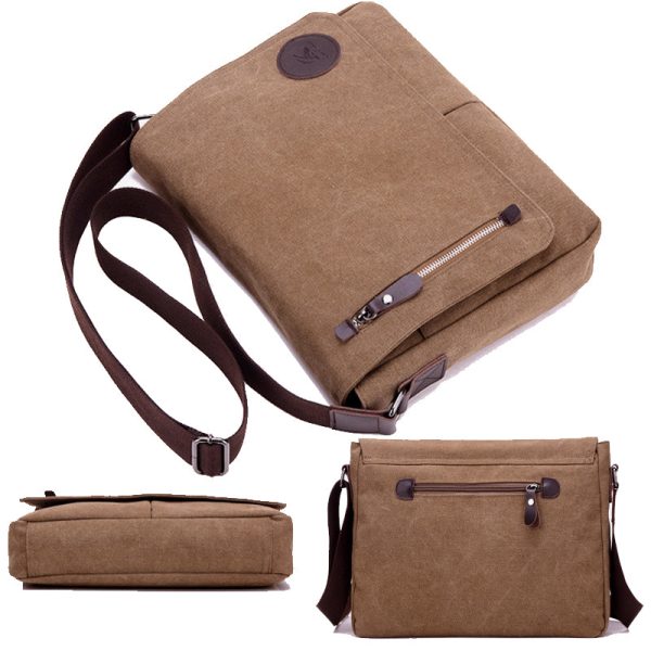 14in Men Canvas Bags Casual Student Satchel - Image 3
