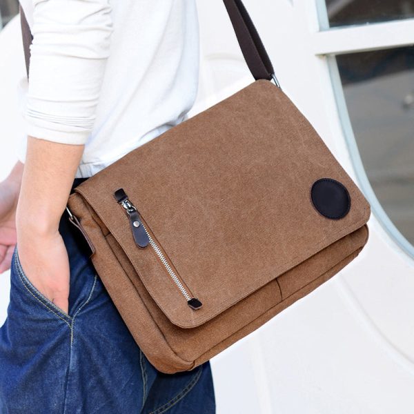 14in Men Canvas Bags Casual Student Satchel - Image 6