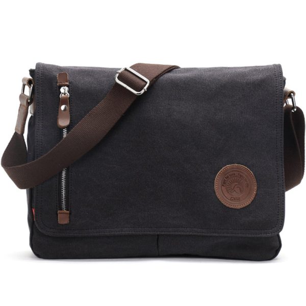 14in Men Canvas Bags Casual Student Satchel - Image 9