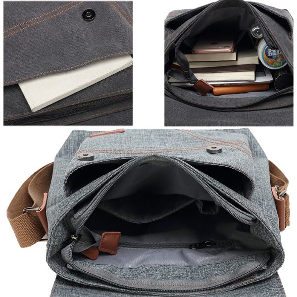 Canvas Messenger Crossbody Bag Business Shoulder Bag - Image 2
