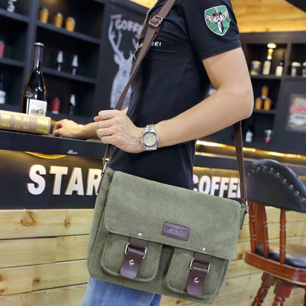 Men's Single Shoulder Bag Canvas Bags - Image 7