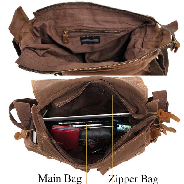 Retro Canvas Messenger Bag Casual Satchel - Image 2