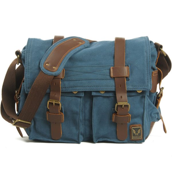 Retro Canvas Messenger Bag Casual Satchel - Image 12