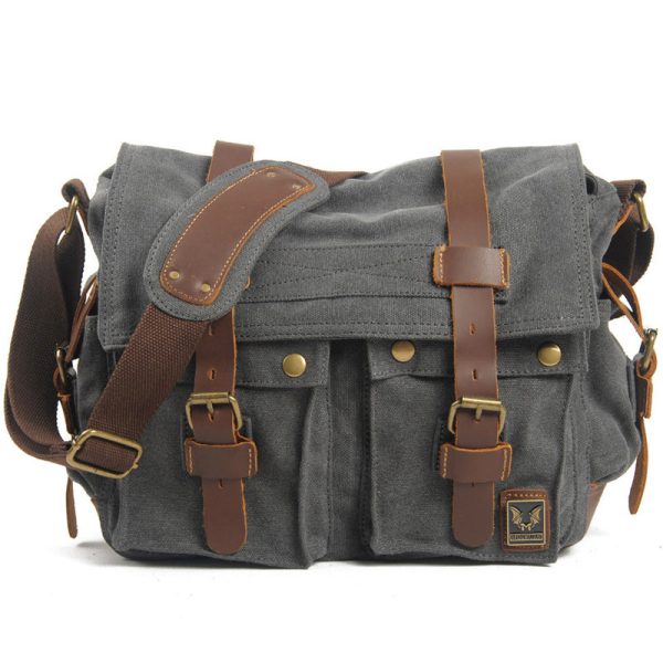 Retro Canvas Messenger Bag Casual Satchel - Image 6