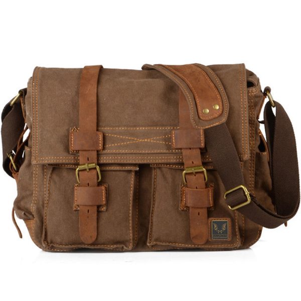 Retro Canvas Messenger Bag Casual Satchel - Image 7
