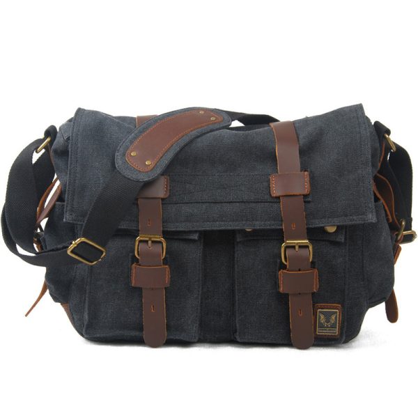 Retro Canvas Messenger Bag Casual Satchel - Image 8