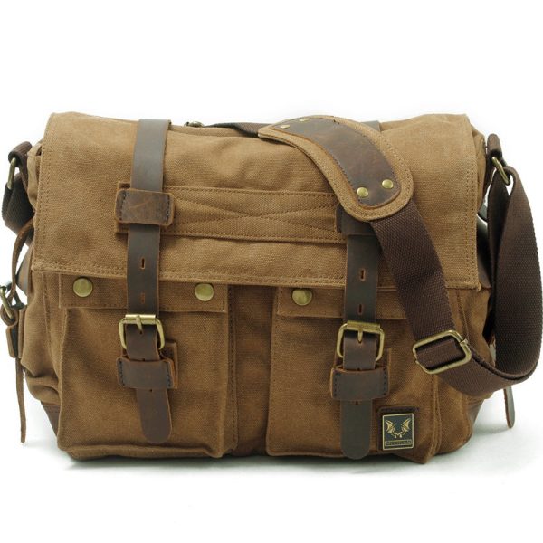 Retro Canvas Messenger Bag Casual Satchel - Image 9