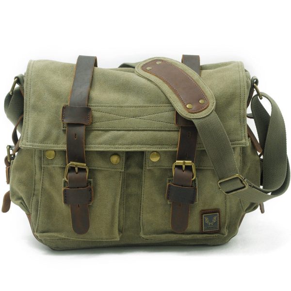 Retro Canvas Messenger Bag Casual Satchel - Image 10