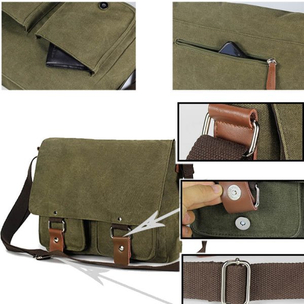 Retro Canvas Shoulder Bag For Students - Image 3