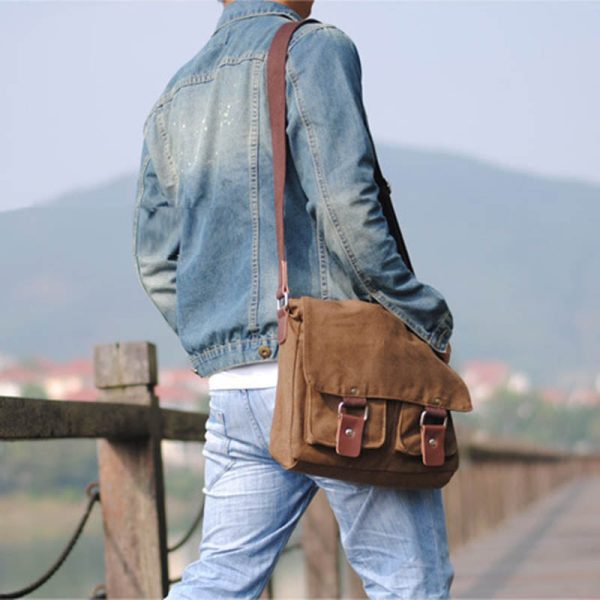Retro Canvas Shoulder Bag For Students - Image 6